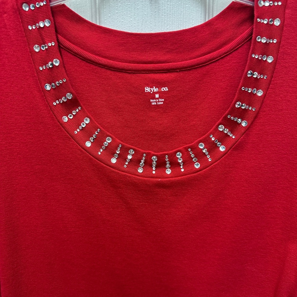 Style & Co. Vibrant Red Short Sleeve Tee